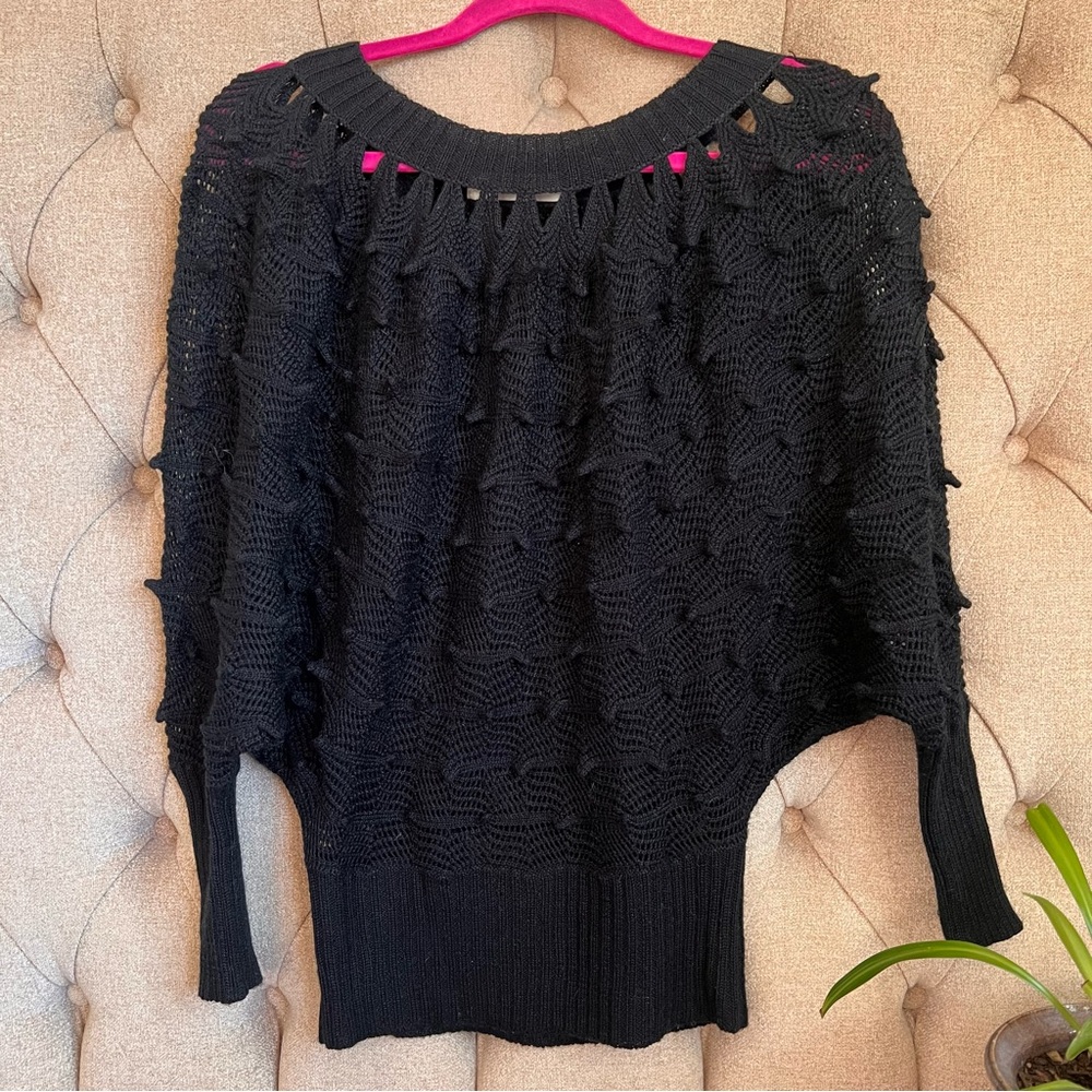 🕸️ Unique cute black knit sweater small s